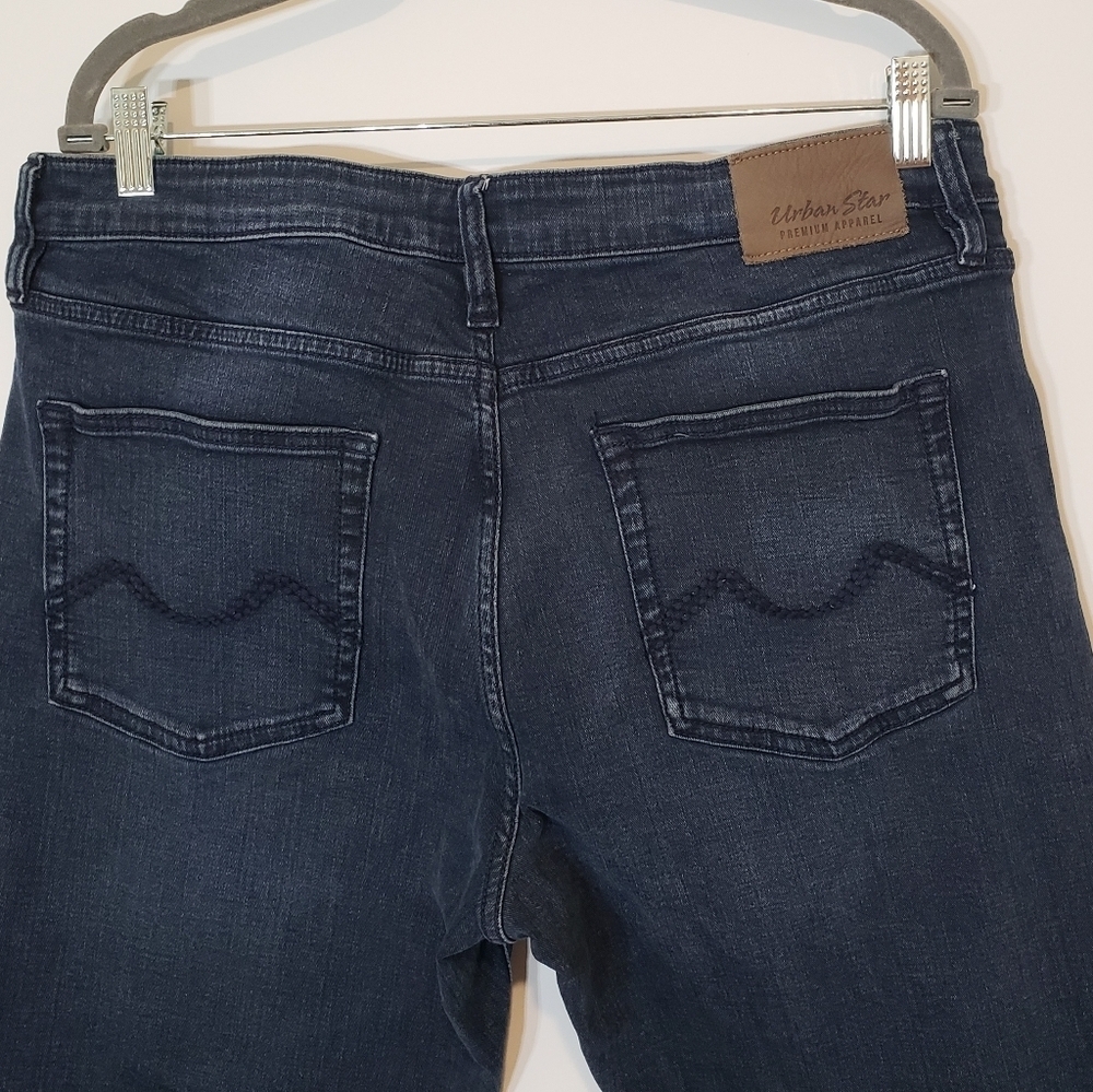 Urban Star Estilo Denim Blue Jeans Hi Rise Stretch Darkwash Size 36 X 30 - Picture 10 of 14